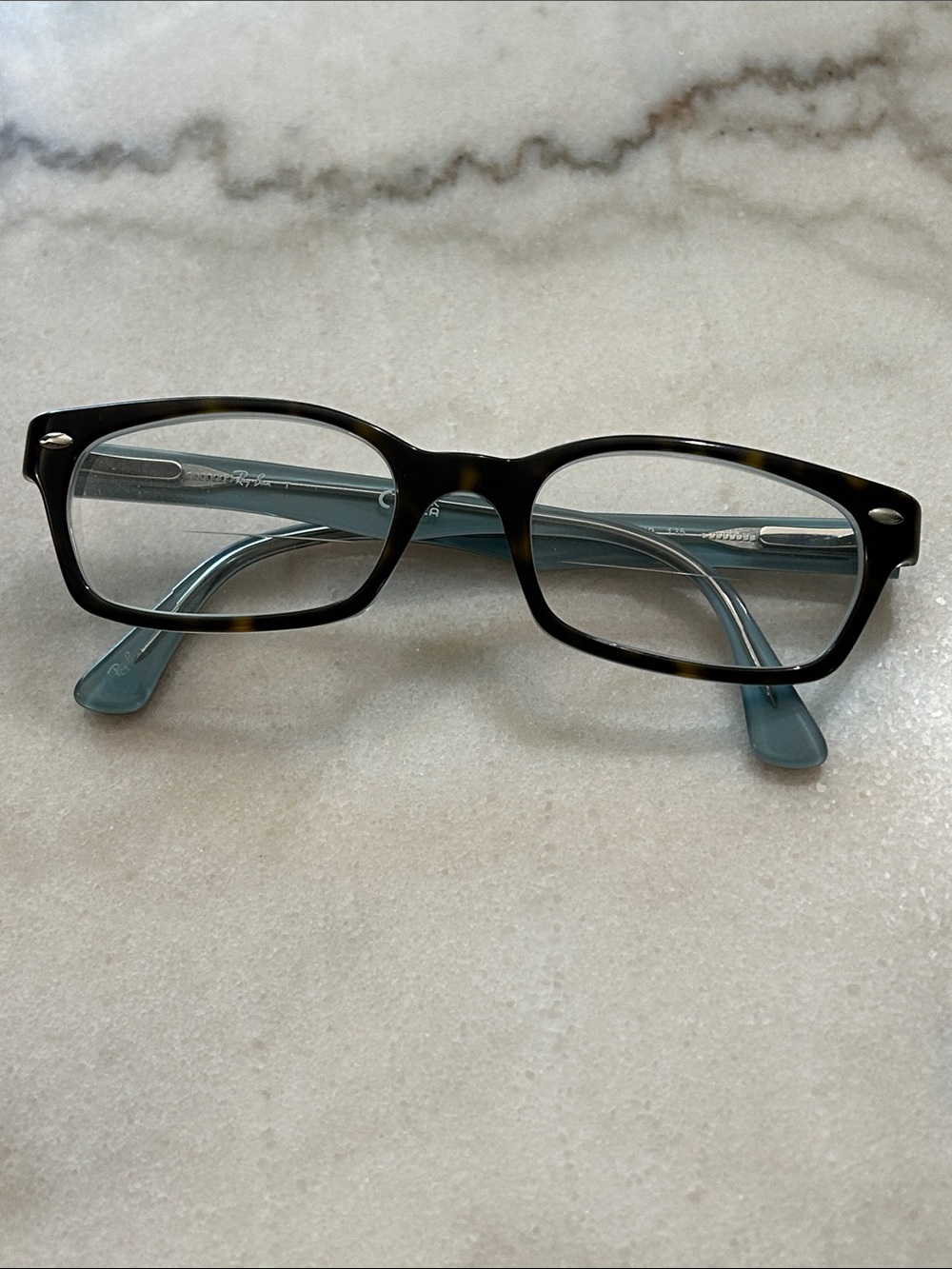 Ray-Ban Tortoise Frame Glasses with Teal Arms-Prescription Glasses. RB 5150 5023